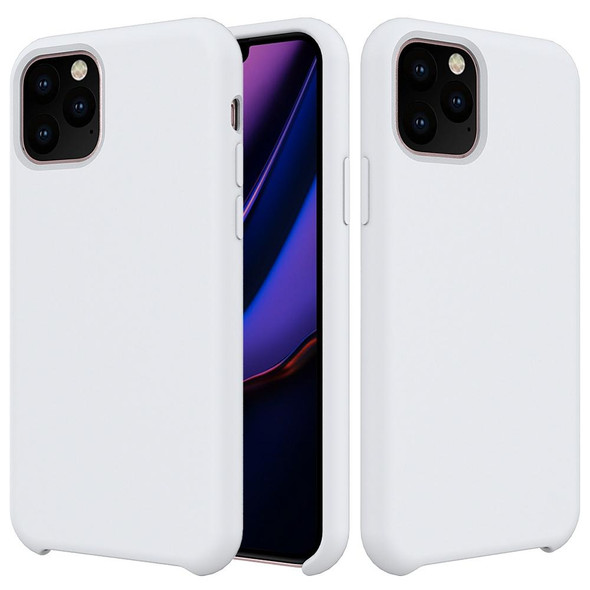 Solid Color Liquid Silicone Shockproof Case - iPhone 11 Pro(White)