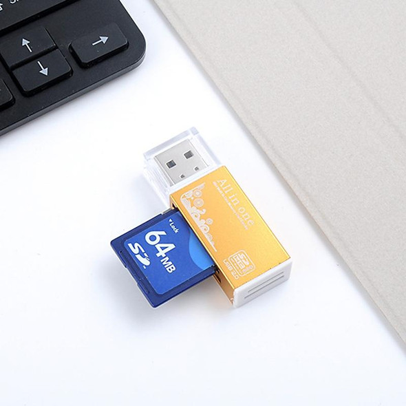Multi in 1 Memory SD Card Reader for Memory Stick Pro Duo Micro SD,TF,M2,MMC,SDHC MS Card(Gold)