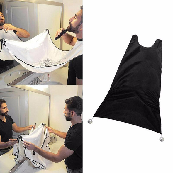 Professional Beard Apron Premium Salon Shaving Grooming Trimmings Facial Hair Catcher with Suction Cups(Black)