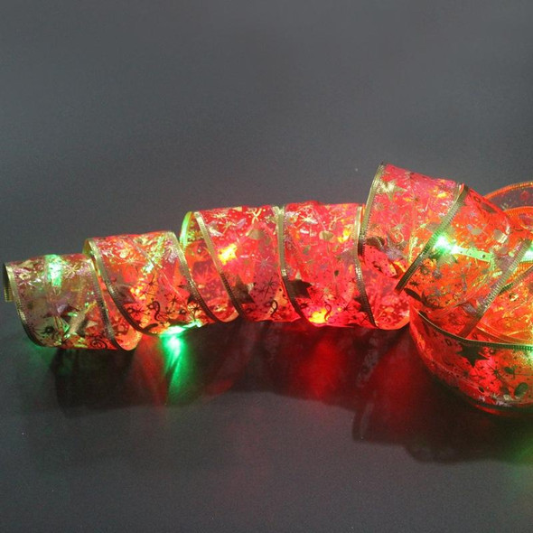 Christmas LED Lights Bronzing Double Ribbon String Lights, Specification: 4m(Gold Red Color Light)