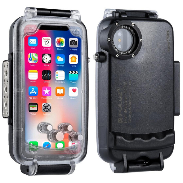 PULUZ 40m/130ft Waterproof Diving Case for iPhone X / XS, Photo Video Taking Underwater Housing Cover(Black)