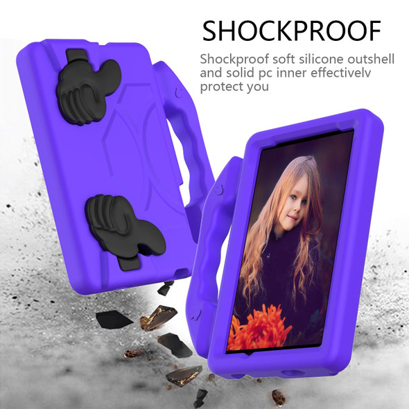 Galaxy Tab 4 7.0 T230 / T231 EVA Material Children Flat Anti Falling Cover Protective Shell With Thumb Bracket(Purple)