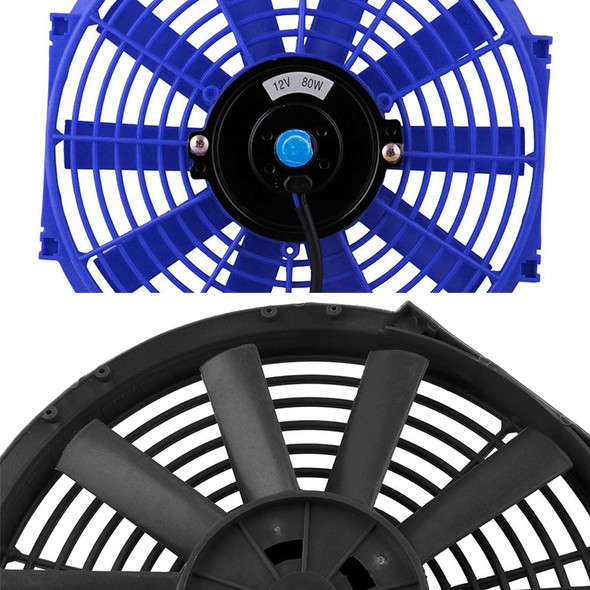 12V 80W 12 inch Car Cooling Fan High-power Modified Tank Fan Cooling Fan Powerful Auto Fan Mini Air Conditioner for Car(Black)