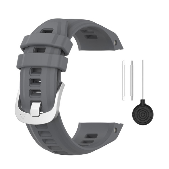 Garmin Instinct 2S Silicone Stainless Steel Buckle Watch Band(Grey)