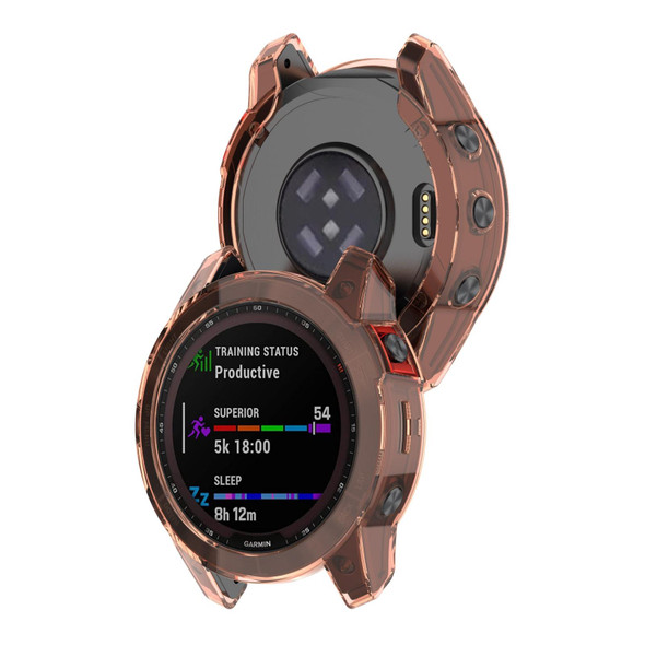 Garmin Epix Gen2 Non-full Coverage Hollow TPU Watch Case(Transparent Pink)