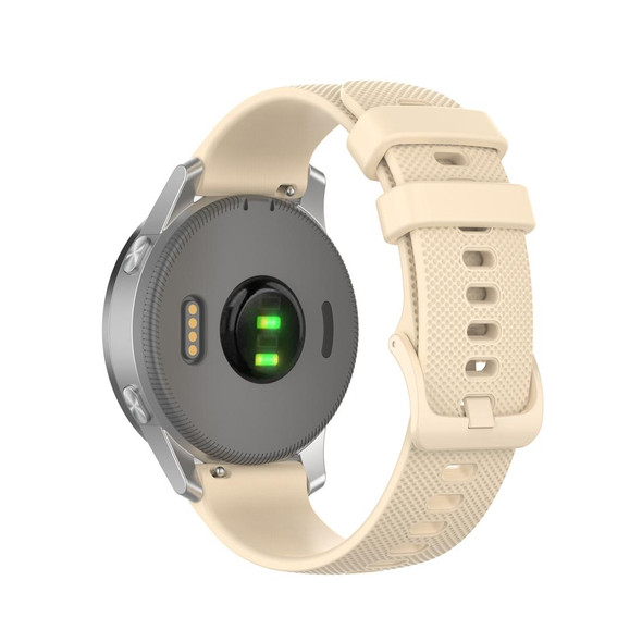 Garmin Vivoactive 4S Small Plaid Silicone Watch Band(Beige)