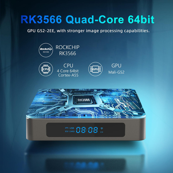 X96 X6 8K Smart TV BOX Android 11.0 Media Player, RK3566 Quad Core ARM Cortex A55, RAM: 8GB, ROM: 64GB, Plug Type:EU Plug