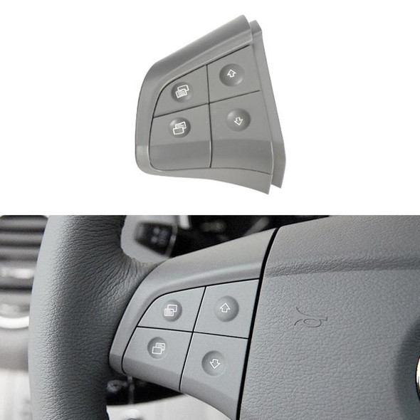 Car Left Side 4-button Steering Wheel Switch Buttons Panel 1648200010 for Mercedes-Benz W164, Left Driving (Grey)