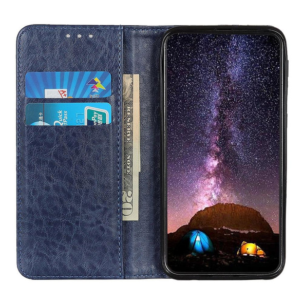 Motorola Moto G Play 2021 Magnetic Crazy Horse Texture Horizontal Flip Leather Case with Holder & Card Slots & Wallet(Blue)