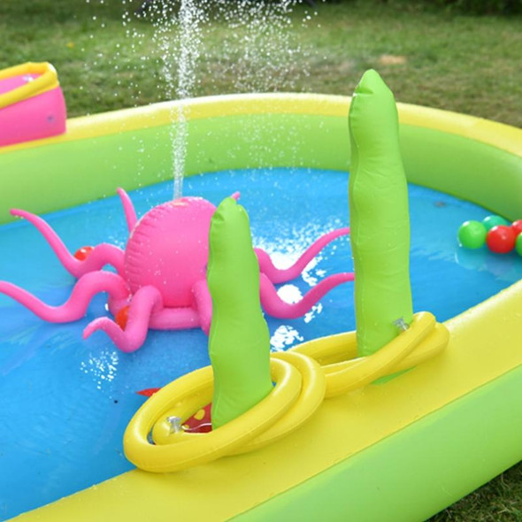 Home Large Cartoon Animal Drama Pool Water Spray Inflatable Swimming Pool Slide Pool(Pirate )