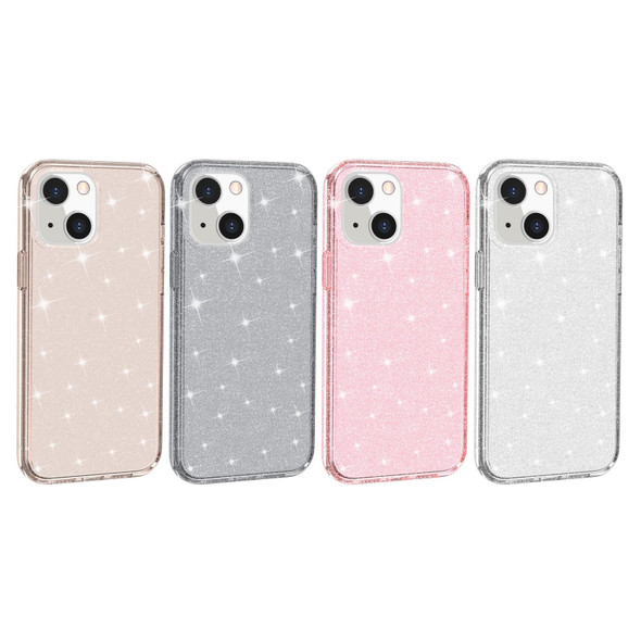 Shockproof Terminator Style Glitter Powder Protective Case - iPhone 14 Max (Pink)