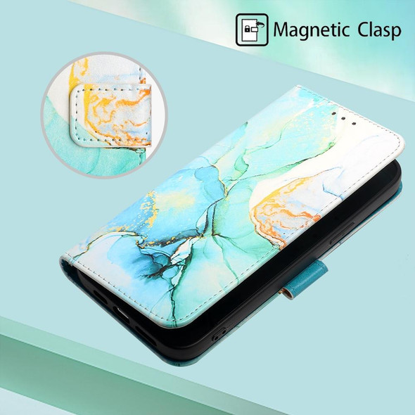 Marble Pattern Flip Leather Phone Case - iPhone 14  (Green LS003)