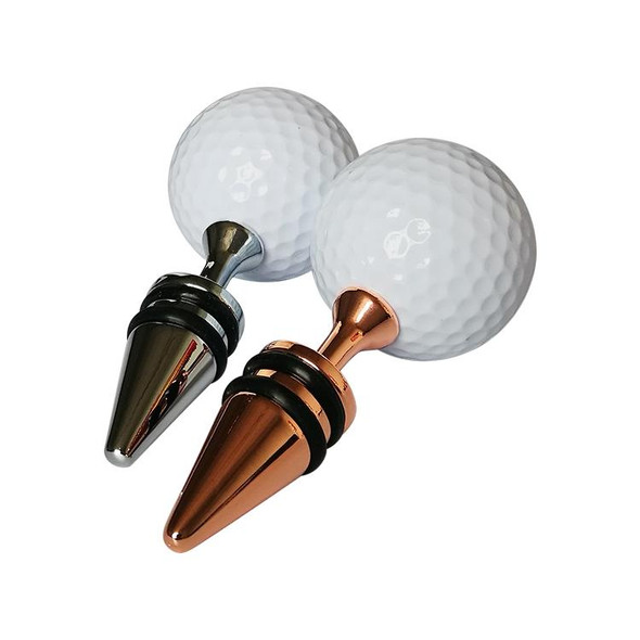 Golf + Tee Shape Red Wine Bottle Stopper, Size: 10 x 4.2cm (Silver)