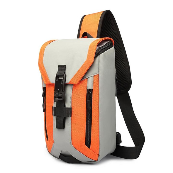 Ozuko 9334 Men Outdoor Multifunctional Waterproof Messenger Bag with External USB Charging Port(Orange)