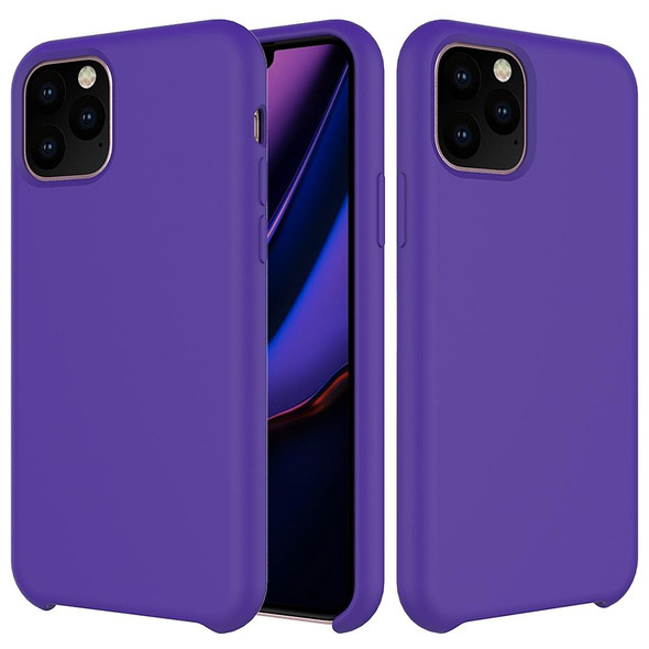 Solid Color Liquid Silicone Shockproof Case - iPhone 11 Pro(Purple)