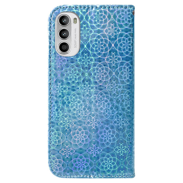 Motorola Moto G52 Colorful Magnetic Buckle Leather Phone Case(Blue)