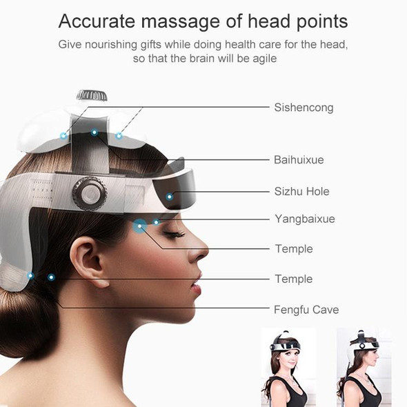 Electronic Air Pressure Head Massager, Relaxed Music Helmet Massager, EU Plug