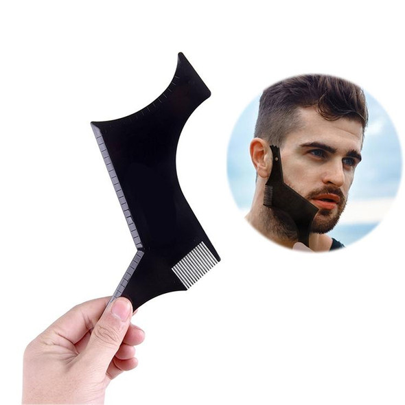 3 PCS Beard Styling Template Stencil Men Comb All-In-One Beard Shaping Tool(Black)