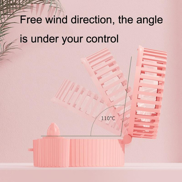 Folding Mini USB Fan Student Colorful Night Light Spray Humidified Fan, Style: Colorful Model (Pink)