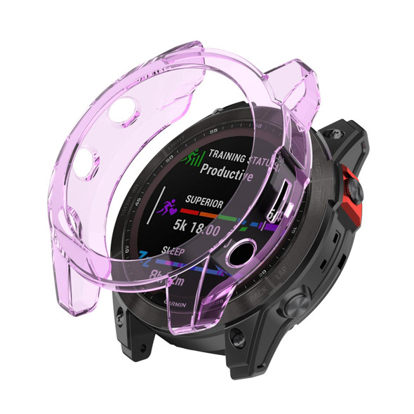 Garmin Epix Gen2 Non-full Coverage Hollow TPU Watch Case(Transparent Purple)