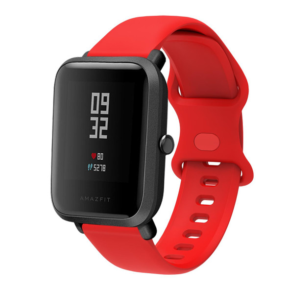20mm - Amazfit GTS 2e Butterfly Buckle Silicone Watch Band(Red)
