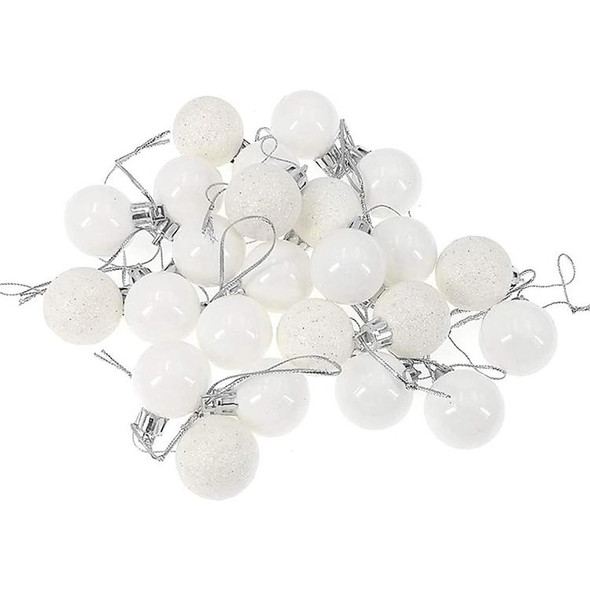 3 Boxes 3cm Home Christmas Tree Decor Ball Bauble Hanging Xmas Party Ornament Decorations(white)