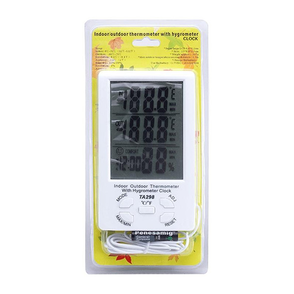 TA298 Digital LCD Humidity / Hygrometer and Thermometer with Extra Sensor Cable