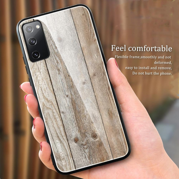 Samsung Galaxy S20 FE Wood Grain Glass Protective Case(M03)