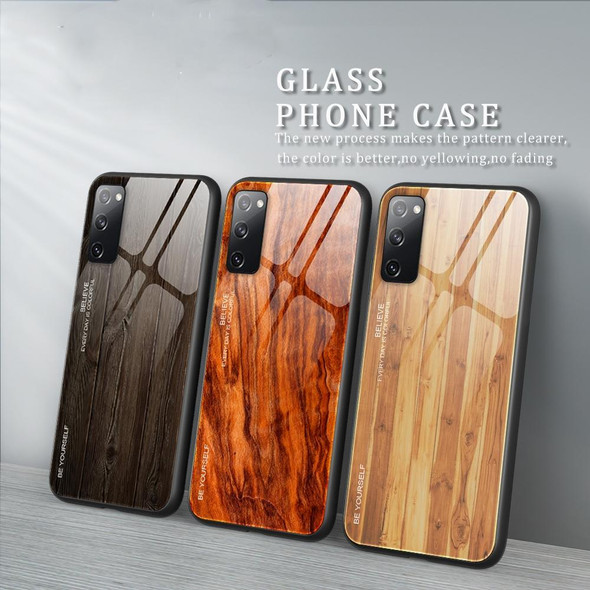 Samsung Galaxy S20 FE Wood Grain Glass Protective Case(M05)