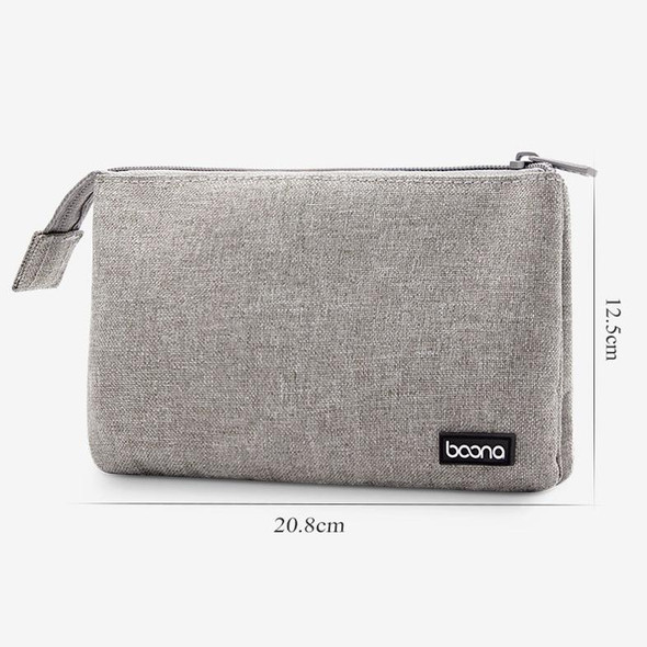 Baona BN-E002 Dual-layer Digital Storage Bag Data Cable Travel Organizing Bag(Grey)