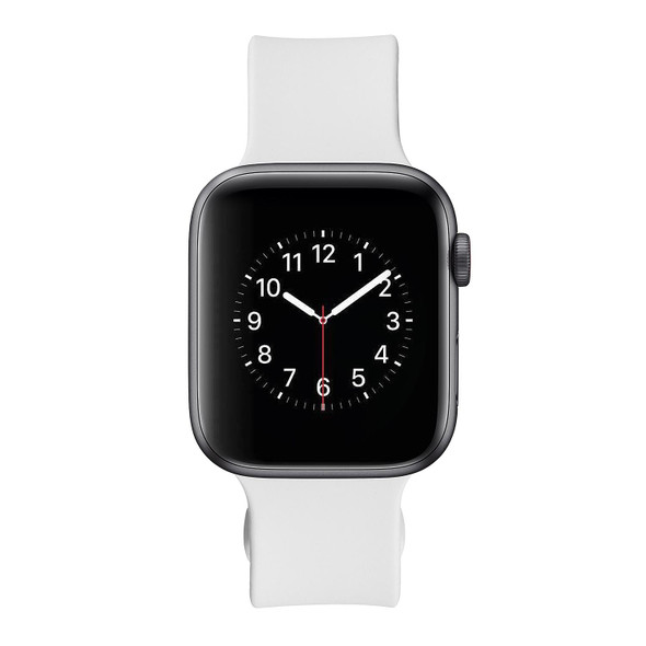 Square Buckle Silicone Watch Band - Apple Watch Series 7 45mm / 6&SE&5&4 44mm / 3&2&1 42mm(White)