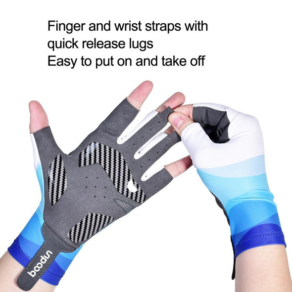 BOODUN P101251 Summer Outdoor Half Finger Silicone Non-Slip Fishing Gloves, Size: L(Black)