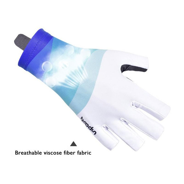 BOODUN P101251 Summer Outdoor Half Finger Silicone Non-Slip Fishing Gloves, Size: M(Blue)