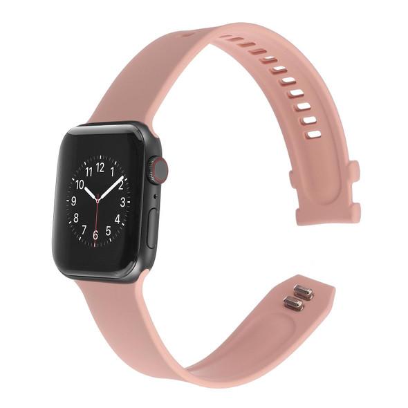 Square Buckle Silicone Watch Band - Apple Watch Series 7 41mm / 6&SE&5&4 40mm / 3&2&1 38mm(Pink)