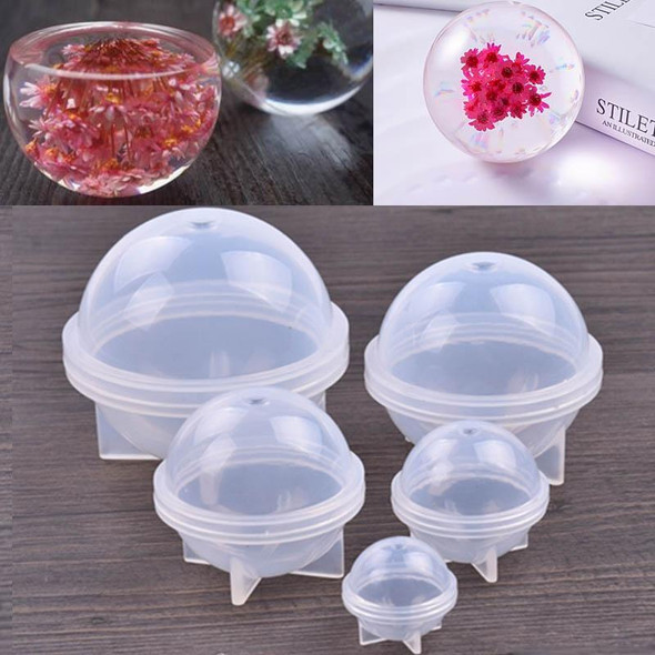 4 PCS 50mm Crystal Epoxy Ball Silicone Mould DIY Handmade Jewelry Sphere Making Mould