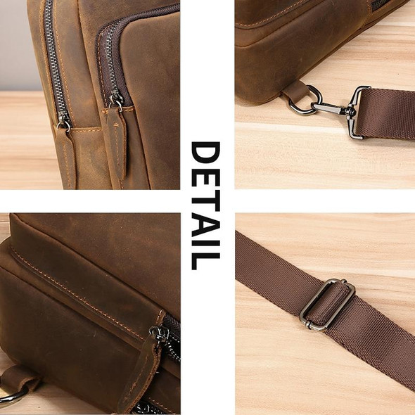 TP-6021 Men Vintage Leather Travel Messenger Bag(Coffee)