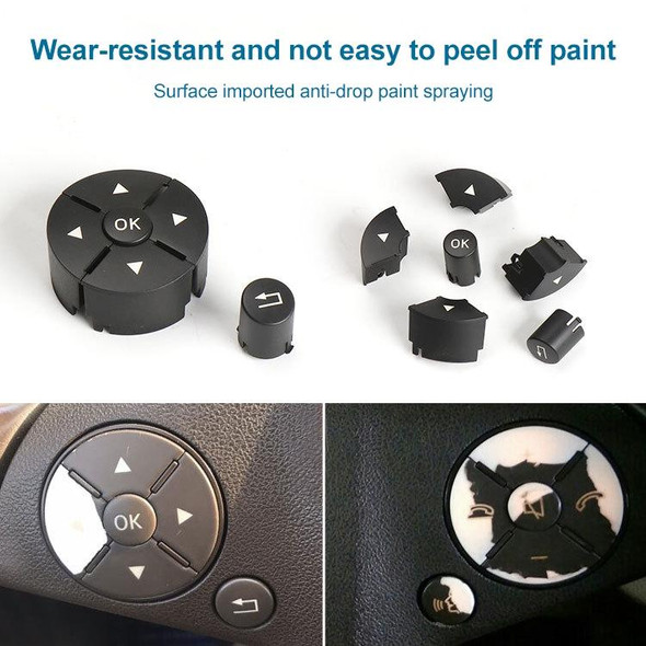 Car Right Side Steering Wheel Switch Buttons Panel for Mercedes-Benz W204 2007-2014, Left Driving(Black)