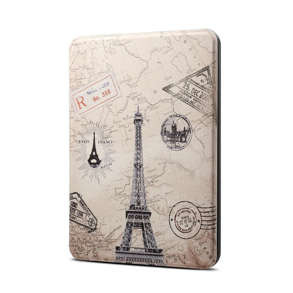 Eiffel Tower Pattern Horizontal Flip PU + TPU Leatherette Protective Case for Amazon Kindle Paperwhite 4 (2018), with Sleep & Wake-up Function