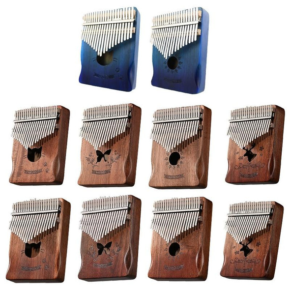 21 Tone Acacia Wood Thumb Piano Kalimba Musical Instruments(Aurora Blue-Sun)