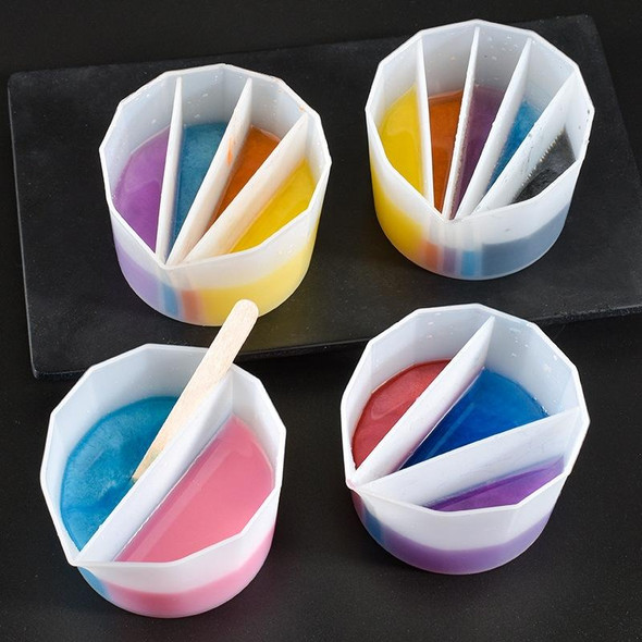 2 PCS DIY Crystal Epoxy Color Separation Cup Silicone Toning Cup, Style: 4 Grid