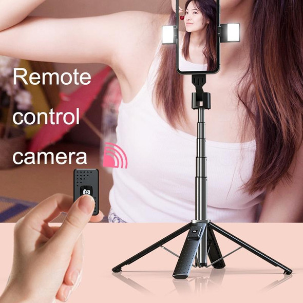 Phone Live Bracket Bluetooth Selfie Tripod, High: 102CM (Stainless Steel + Dual Fill Lights)