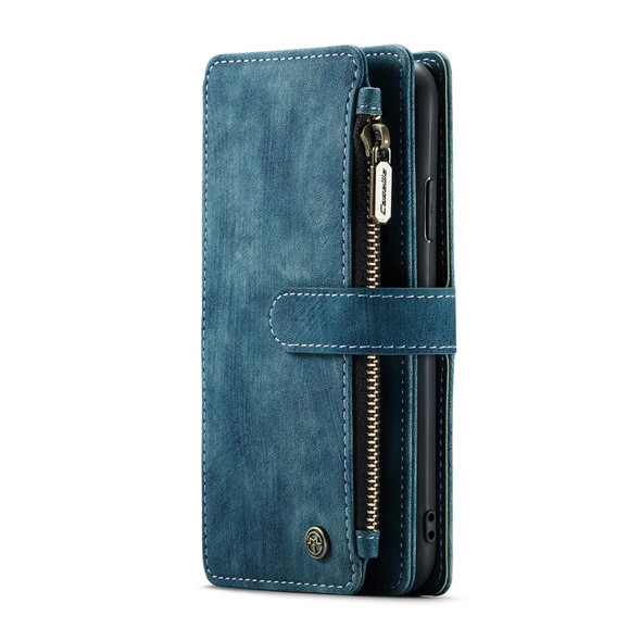 CaseMe-C30 PU + TPU Multifunctional Horizontal Flip Leatherette Case with Holder & Card Slot & Wallet & Zipper Pocket - iPhone XR(Blue)