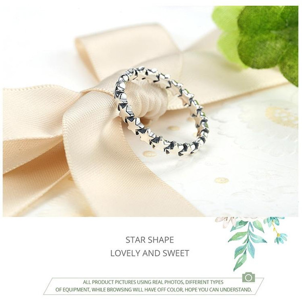 Star Shape Women 925 Sterling Silver Jewelry, Ring Size:8