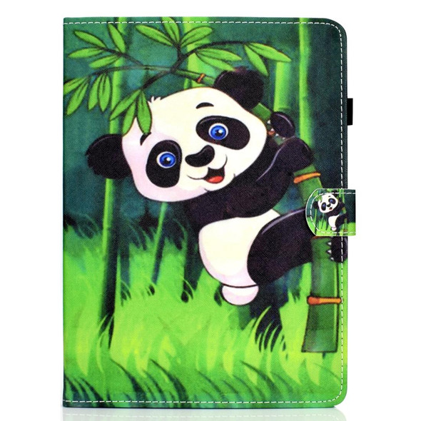 iPad Air 2022 / 2020 10.9 Colored Drawing Stitching Horizontal Flip Leather Case, with Holder & Card Slots & Sleep / Wake-up function(Panda)