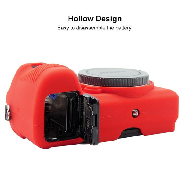 PULUZ Soft Silicone Protective Case for Sony ILCE-6500(Red)