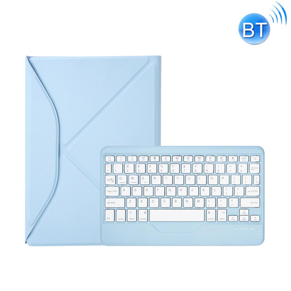 Z098B Pen Slot Bluetooth Keyboard Leather Tablet Case - iPad Air 2022/2020 (Sky Blue)