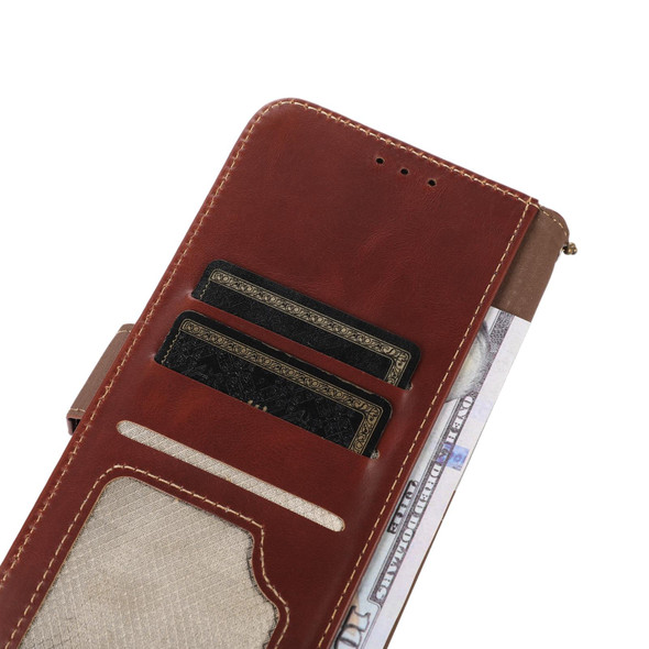 Crazy Horse Top Layer Cowhide Leatherette Phone Case - iPhone 13(Brown)