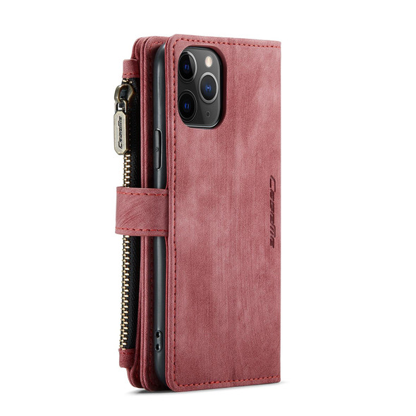 CaseMe-C30 PU + TPU Multifunctional Horizontal Flip Leatherette Case with Holder & Card Slot & Wallet & Zipper Pocket - iPhone 11 Pro(Red)