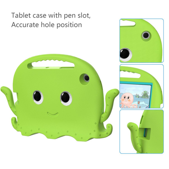 Samsung Galaxy Tab A7 10.4 T500 / T505 Octopus Style EVA + PC Tablet Case with Strap(Grass Green)