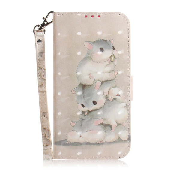 3D Coloured Drawing Horizontal Flip Leatherette Case with Holder & Card Slots & Wallet - Huawei P30 Lite(Three Squirrels)